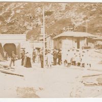 A4262 5 Foto Antiche costruzione galleria ferrovia luogo sconosciuto 11x8 CM