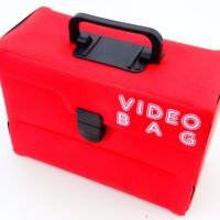 BORSA VALIGIA VIDEOCAMERA FOTOCAMERA OBBIETTIVI RIGIDA ROSSA VIDEO BAG MANIGLIA