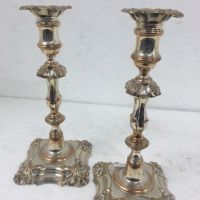 Coppia Candelieri Antichi Inglesi In Sheffield candlesticks
