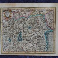 LOMBARDIA BERGAMO LAGO DI GARDACOMO VENETO INCISIONE MAPPA MERCATOR 1609 B958