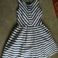 Next navy white breton full skirt fully lined occasions girls dress age 14