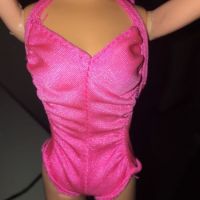 Pink Swimsuit Body Top For Barbie Twirly Curls 80s Doll Mattel