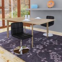Set 2 Sedie da tavola nere girevoli moderne altezza regolabile e schienale
