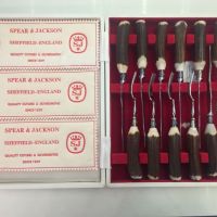 Sheffield  England 6 coltelli 6 forchette manico cervo